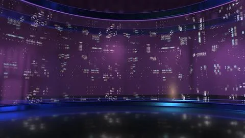Virtual studio background showing futuristic digital metaverse environment Ilustración de archivo