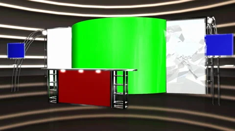 Virtual studio - glass display shatters - background video Stock Footage 34536169