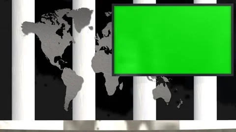 Virtual Studio with green screen TV - news studio background Video stock 40467975