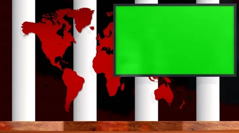 Virtual Studio with green screen TV - news studio background Vídeos de archivo 40467981