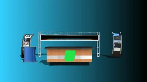 Virtual Studio with Greenscreen Desk Logo Video stock 12565207