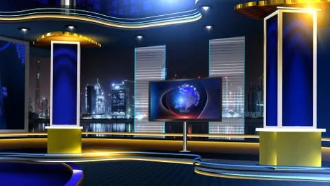 Virtual studio NEWS BACKGROUND Illustrazione stock