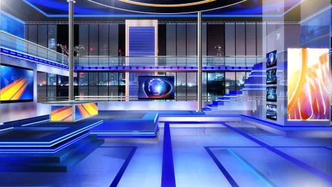 Virtual studio NEWS BACKGROUND Illustrazione stock