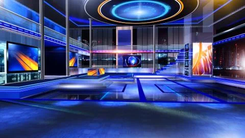 Virtual studio NEWS BACKGROUND 스톡 일러스트