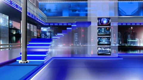 Virtual studio NEWS BACKGROUND Illustrazione stock