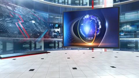 Virtual studio NEWS BACKGROUND 스톡 일러스트