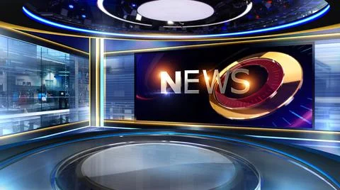 Virtual studio  News Stock Illustration