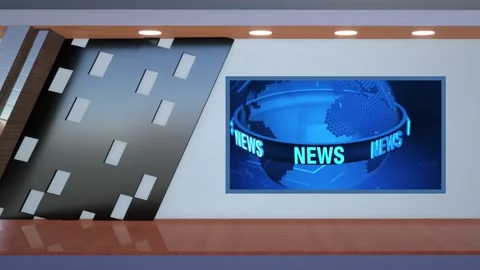 Virtual Studio Set\ 3d chroma background Video stock 198410938