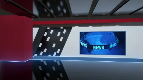 Virtual Studio Set\ 3d chroma background Video stock 198411127