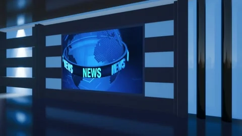 Virtual Studio Set\ 3d chroma background Video stock 198411353