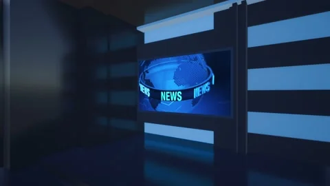 Virtual Studio Set\ 3d chroma background Video stock 198411449