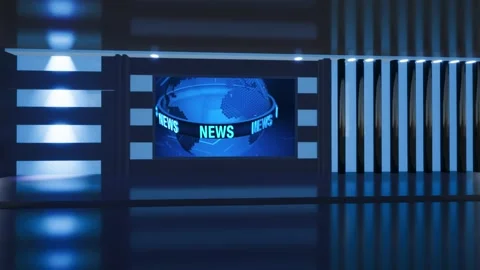 Virtual Studio Set\ 3d chroma background Video stock 198411450