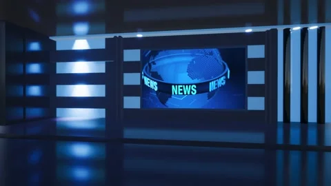 Virtual Studio Set\ 3d chroma background Video stock 198411565