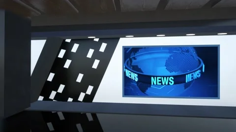 Virtual Studio Set\ 3d chroma background Video stock 198411582