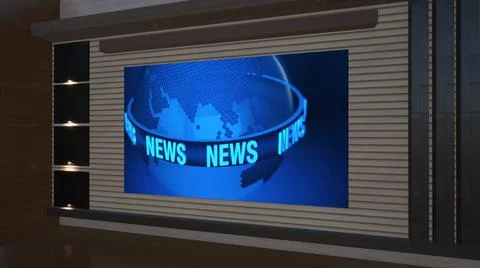 Virtual Studio Set\ 3d chroma background Stock Illustration