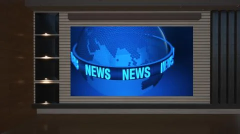 Virtual Studio Set\ 3d chroma background Illustrazione stock