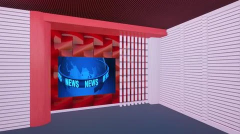 Virtual Studio Set\ 3d chroma background Stock Illustration