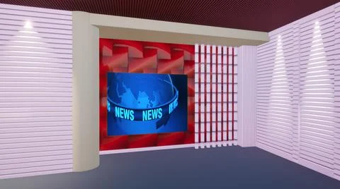 Virtual Studio Set\ 3d chroma background Stock Illustration