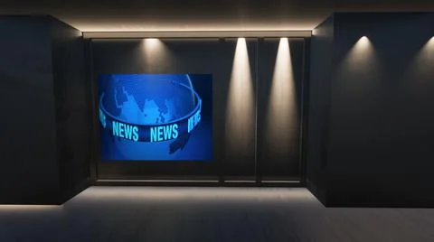 Virtual Studio Set\ 3d chroma background Illustrazione stock