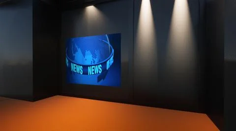 Virtual Studio Set\ 3d chroma background Illustrazione stock