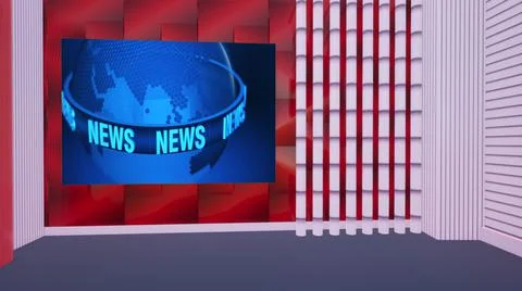 Virtual Studio Set\ 3d chroma background Illustrazione stock