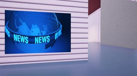 Virtual Studio Set\ 3d chroma background Stock Illustration