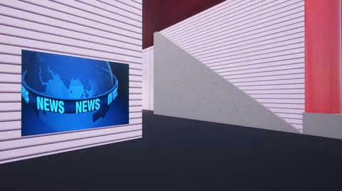 Virtual Studio Set\ 3d chroma background Stock Illustration