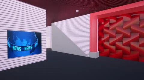 Virtual Studio Set\ 3d chroma background Stock Illustration