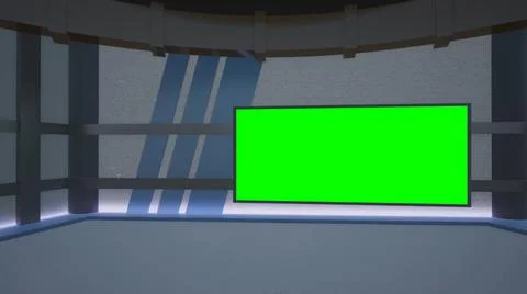 Virtual Studio Set\ 3d chroma background Stock Illustration