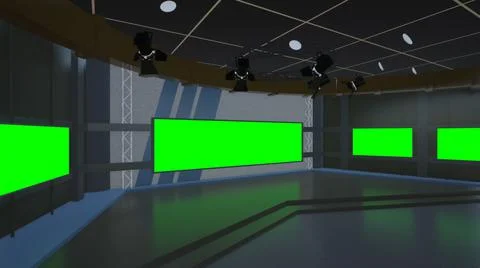 Virtual Studio Set\ 3d chroma background Stock Illustration