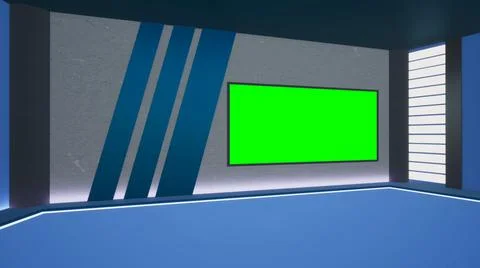 Virtual Studio Set\ 3d chroma background Illustrazione stock