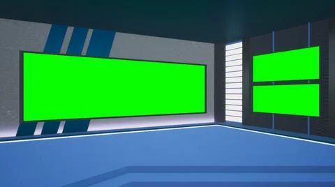 Virtual Studio Set\ 3d chroma background Stock Illustration