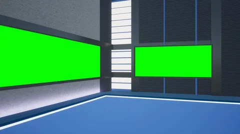 Virtual Studio Set\ 3d chroma background Stock Illustration