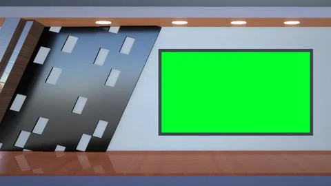 Virtual Studio Set\ 3d chroma background Stock Illustration