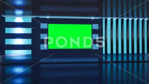 Virtual Studio Set\ 3d chroma background ~ Clip Art #198409915