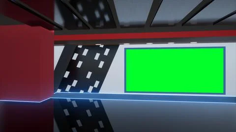 Virtual Studio Set\ 3d chroma background Stock Illustration