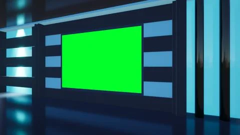 Virtual Studio Set\ 3d chroma background Stock Illustration