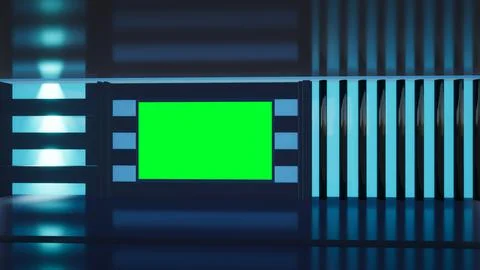Virtual Studio Set\ 3d chroma background Stock Illustration