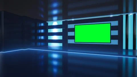 Virtual Studio Set\ 3d chroma background Stock Illustration
