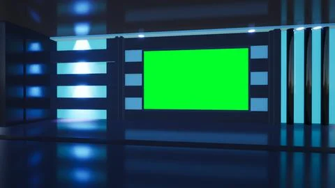 Virtual Studio Set\ 3d chroma background Stock Illustration
