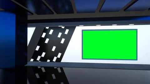 Virtual Studio Set\ 3d chroma background Stock Illustration