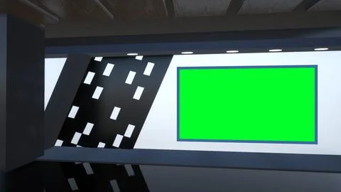 Virtual Studio Set\ 3d chroma background Stock Illustration