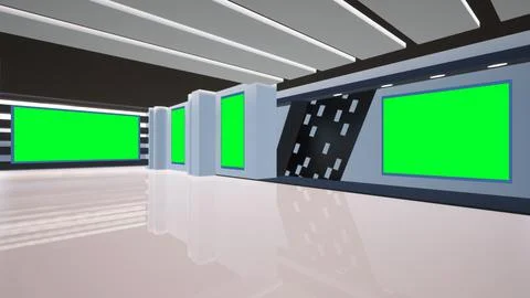 Virtual Studio Set\ 3d chroma background Stock Illustration