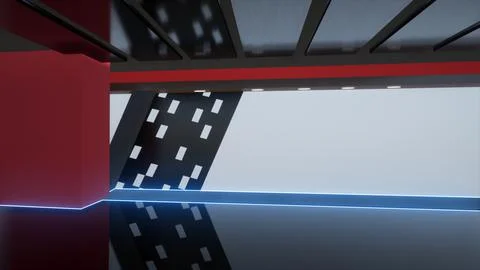 Virtual Studio Set\ 3d chroma background Stock Illustration