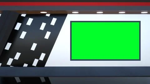 Virtual Studio Set\ 3d chroma background Illustrazione stock