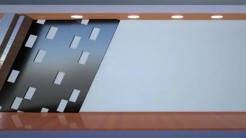 Virtual Studio Set\ 3d chroma background Stock Illustration