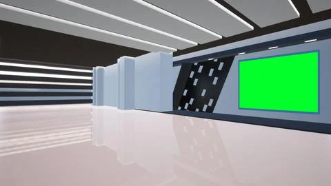 Virtual Studio Set\ 3d chroma background Stock Illustration