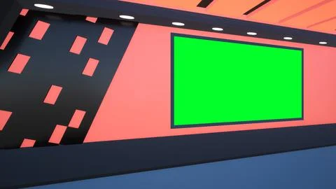 Virtual Studio Set\ 3d chroma background Stock Illustration