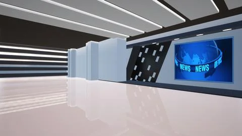 Virtual Studio Set\ 3d chroma background Stock Illustration