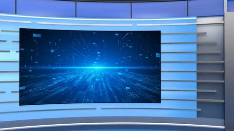Virtual studio set.news studios background. Illustration